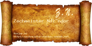 Zechmeister Nándor névjegykártya